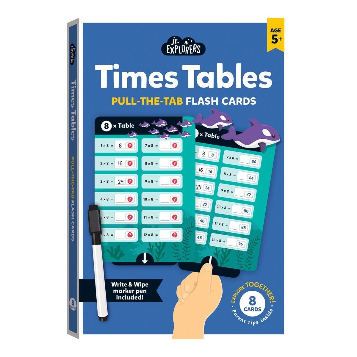Jr. Explorers Time Tables Pull-The-Tab Flash Cards