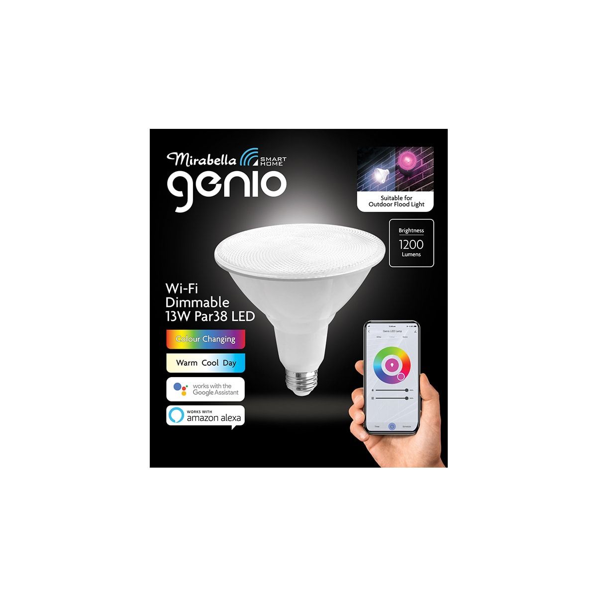 Mirabella Genio Smart Home Wi-Fi Dimmable 13W Par38 LED Light