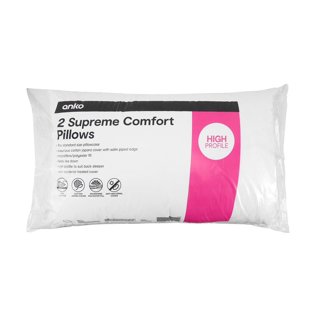 Supreme Comfort Pillows - High Profile, Set of 2