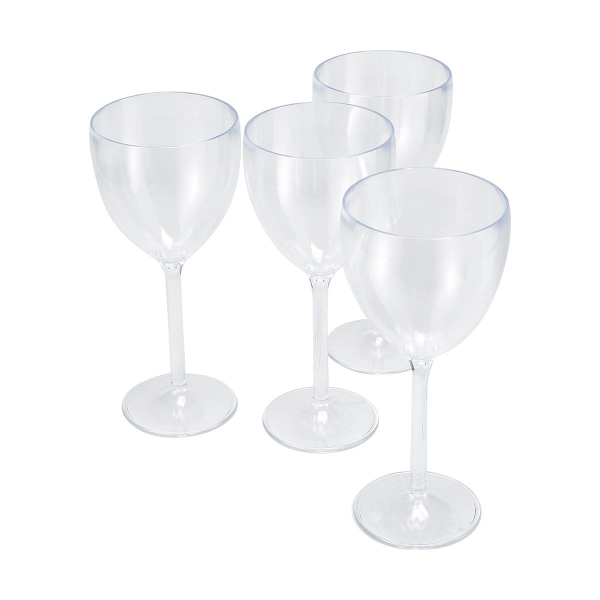 4 Plastic Wine Glasses