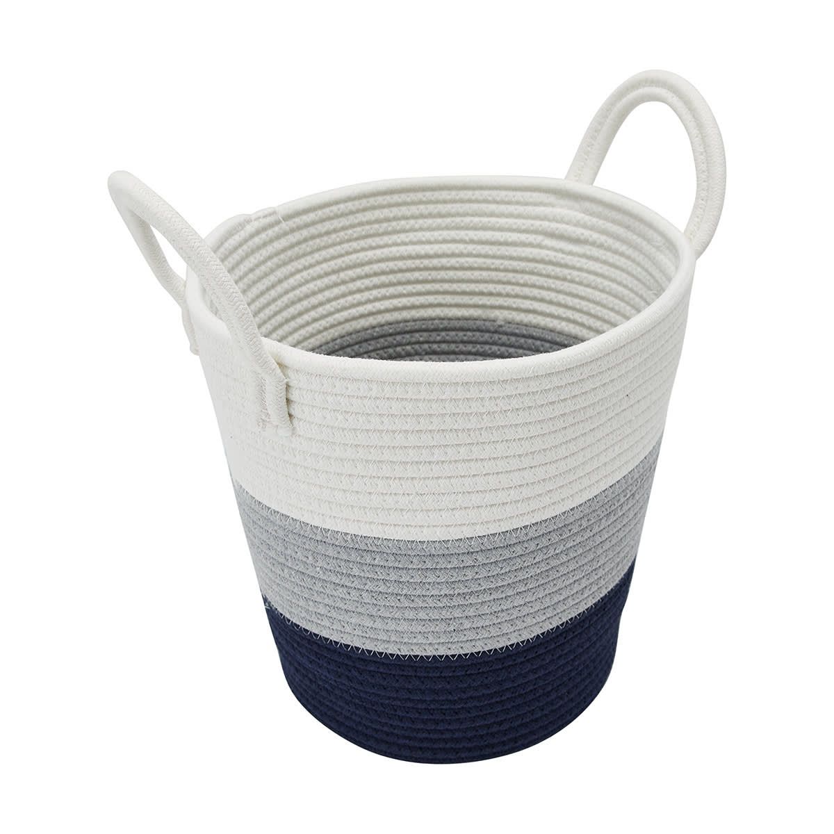 Stripe Rope Basket - Blue