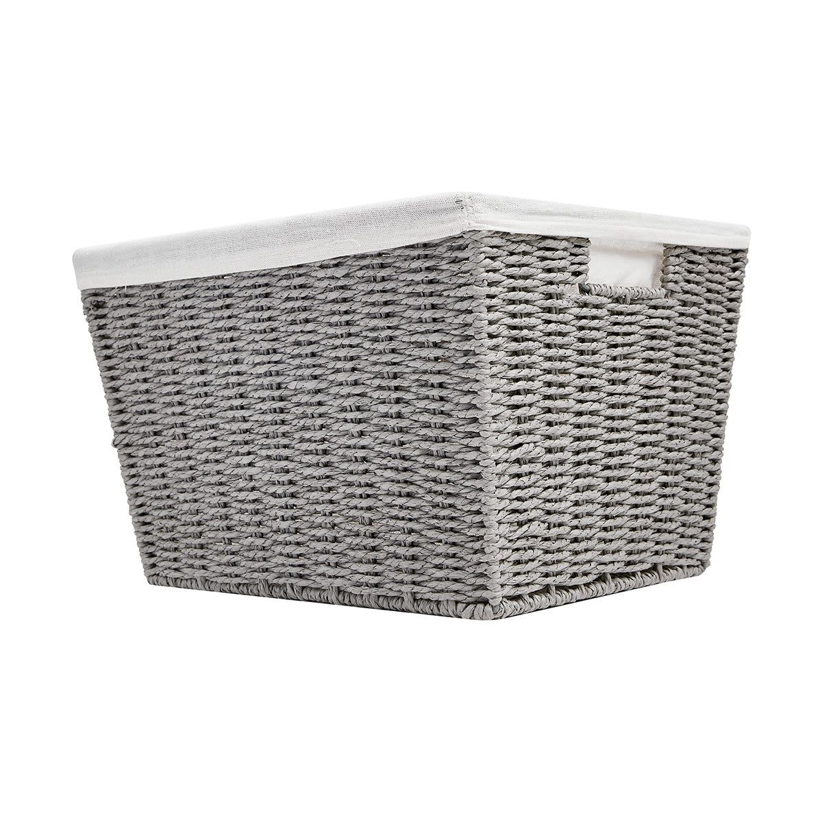 Rectangle Basket with Liner - Grey