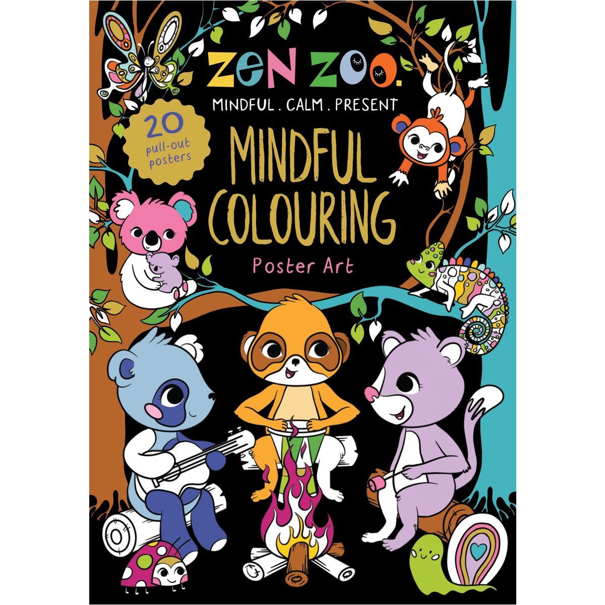 Zen Zoo Mindful Colouring Poster Art