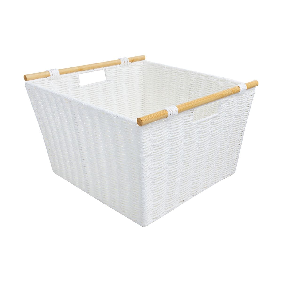 Rectangle Bamboo Handle Basket - Large