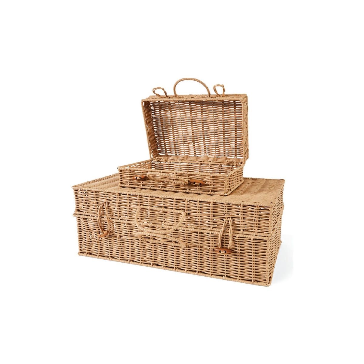 Set of 2 Rattan Look Cases