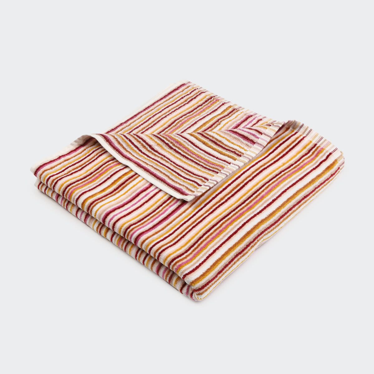 Mini Stripe Cotton Bath Towel Pink