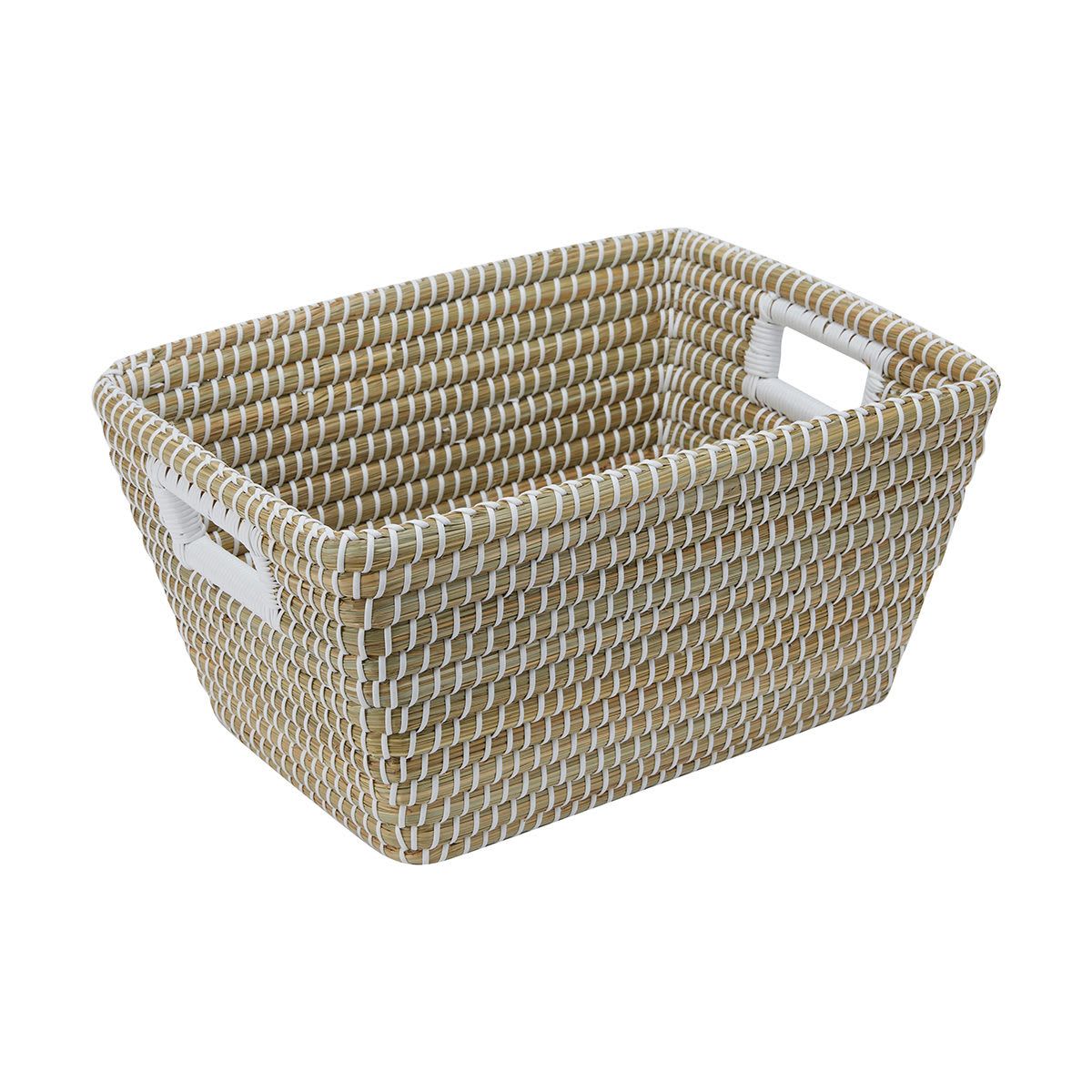 Rectangle White Coil Basket