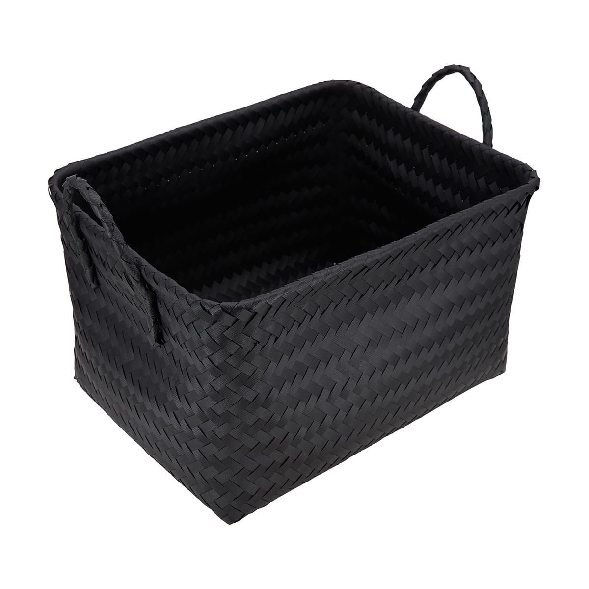 Rectangle Basket with Handles - Black