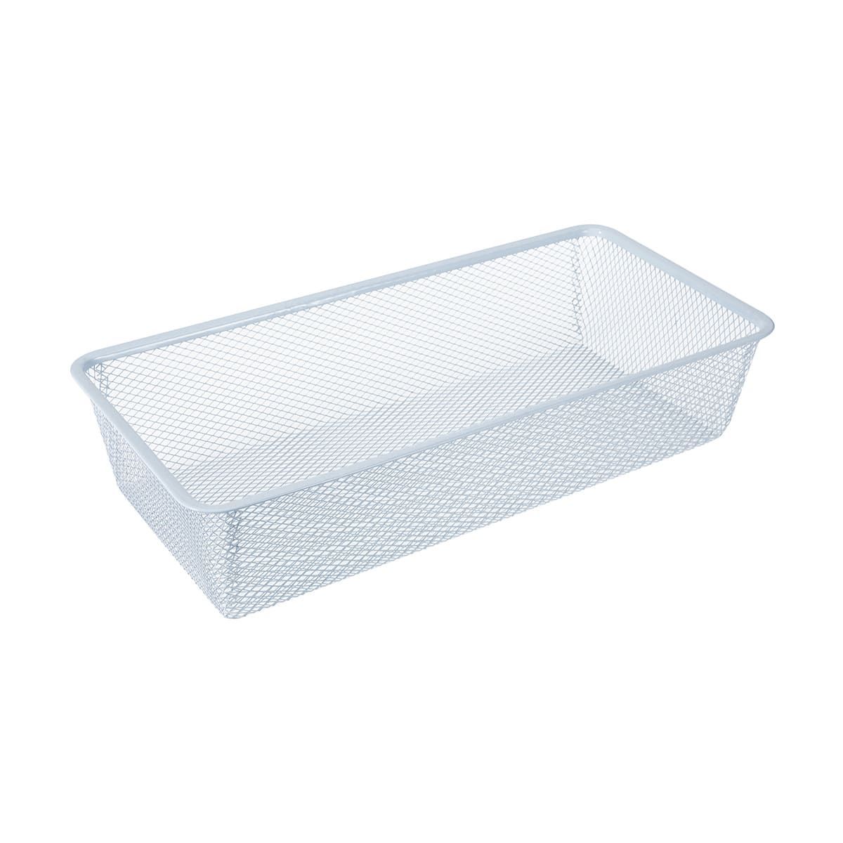 Medium Metal Mesh Basket - White