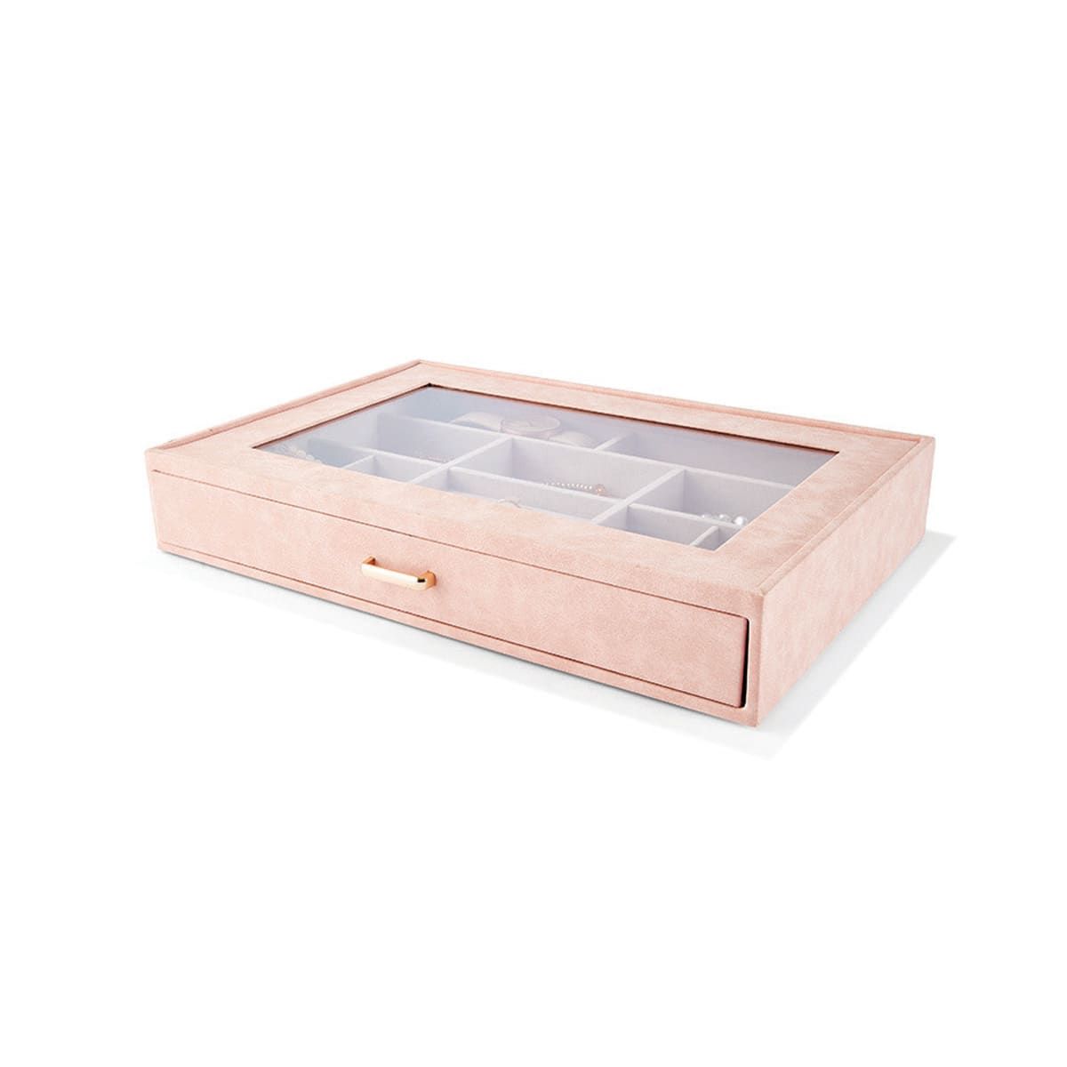 Large 14 Section Jewellery Drawer - Pink