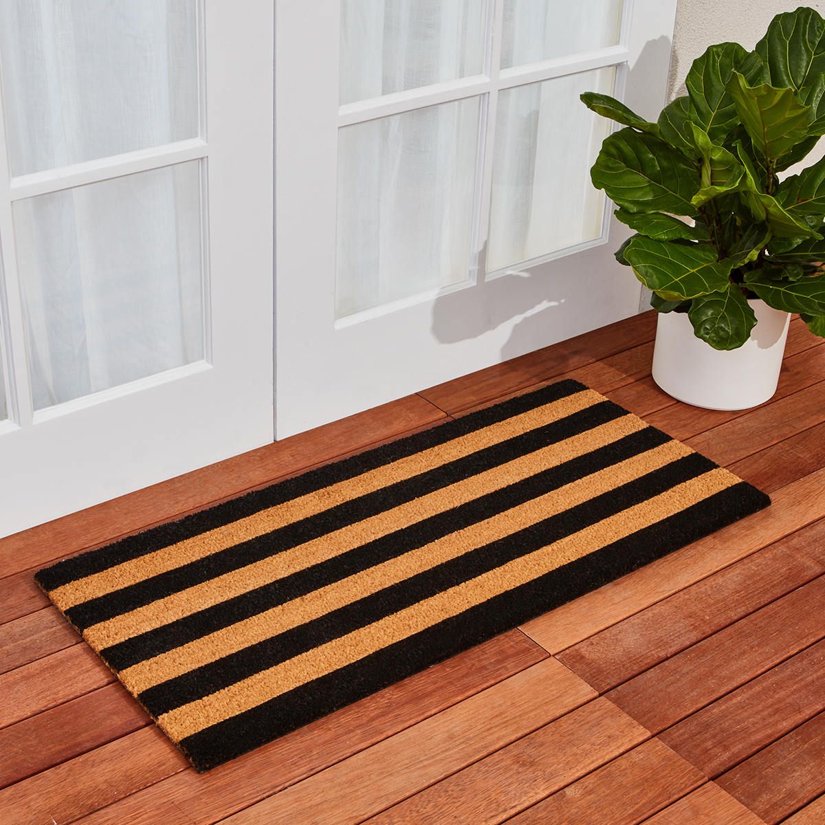Striped Coir Mat - Large
