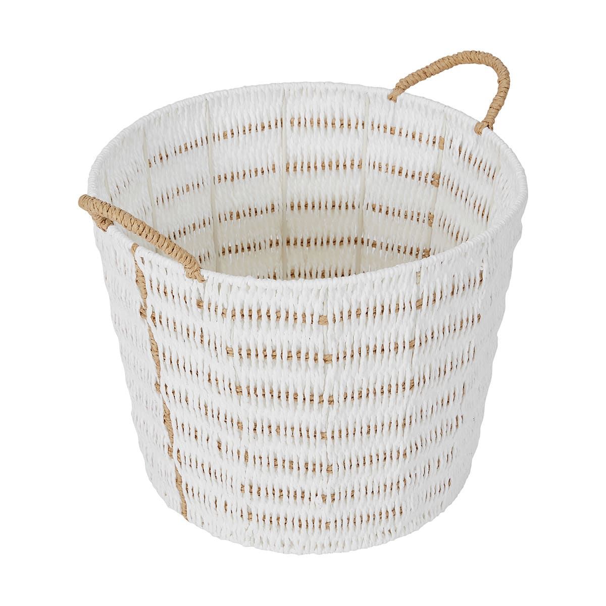 White Paper Rope Round Basket