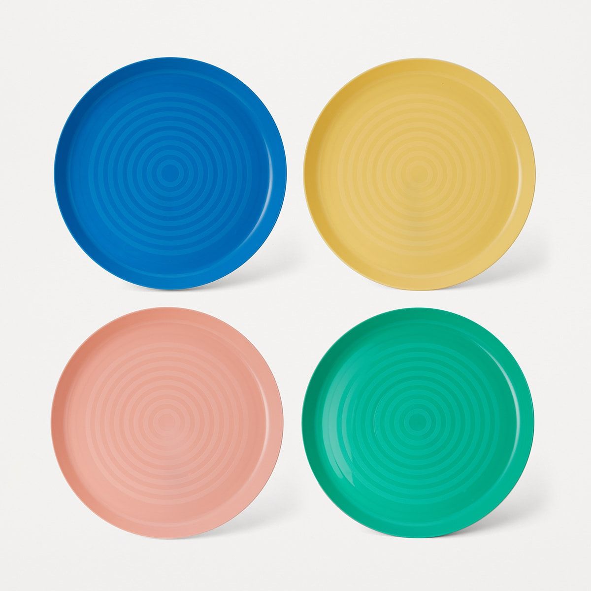 4 Pack Coloured Dinner Plates
