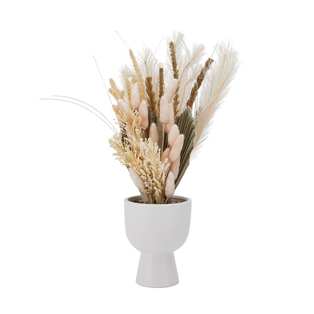 Artificial Bleached Greenery in Vase