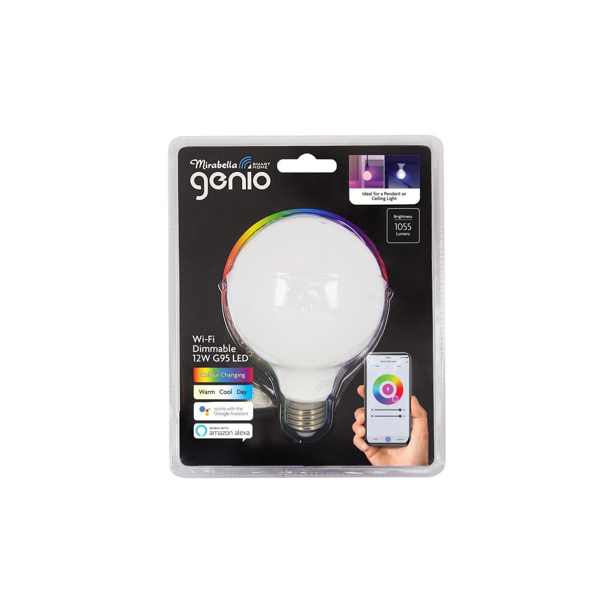 Mirabella Genio Wi-Fi Dimmable 12W G95 LED Bulb