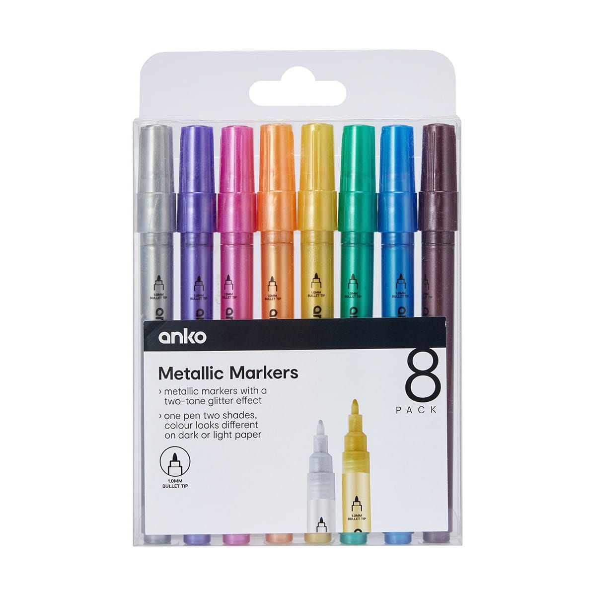 8 Pack Metallic Markers