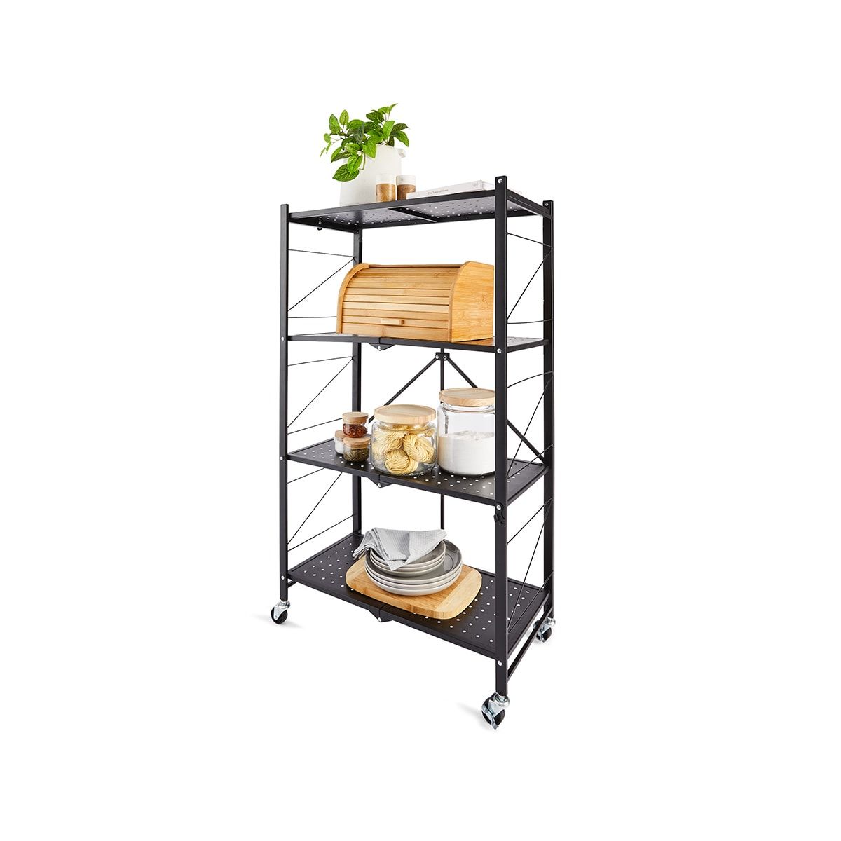 4 Tier Foldable Metal Shelf