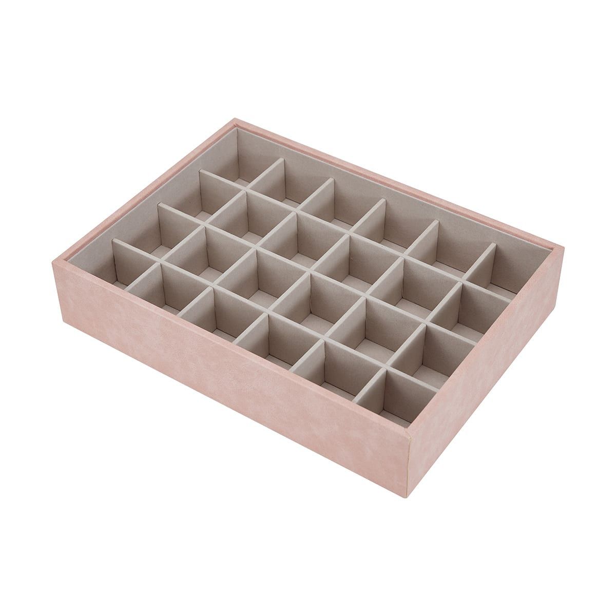 Large 24 Section Jewellery Tray - Pink