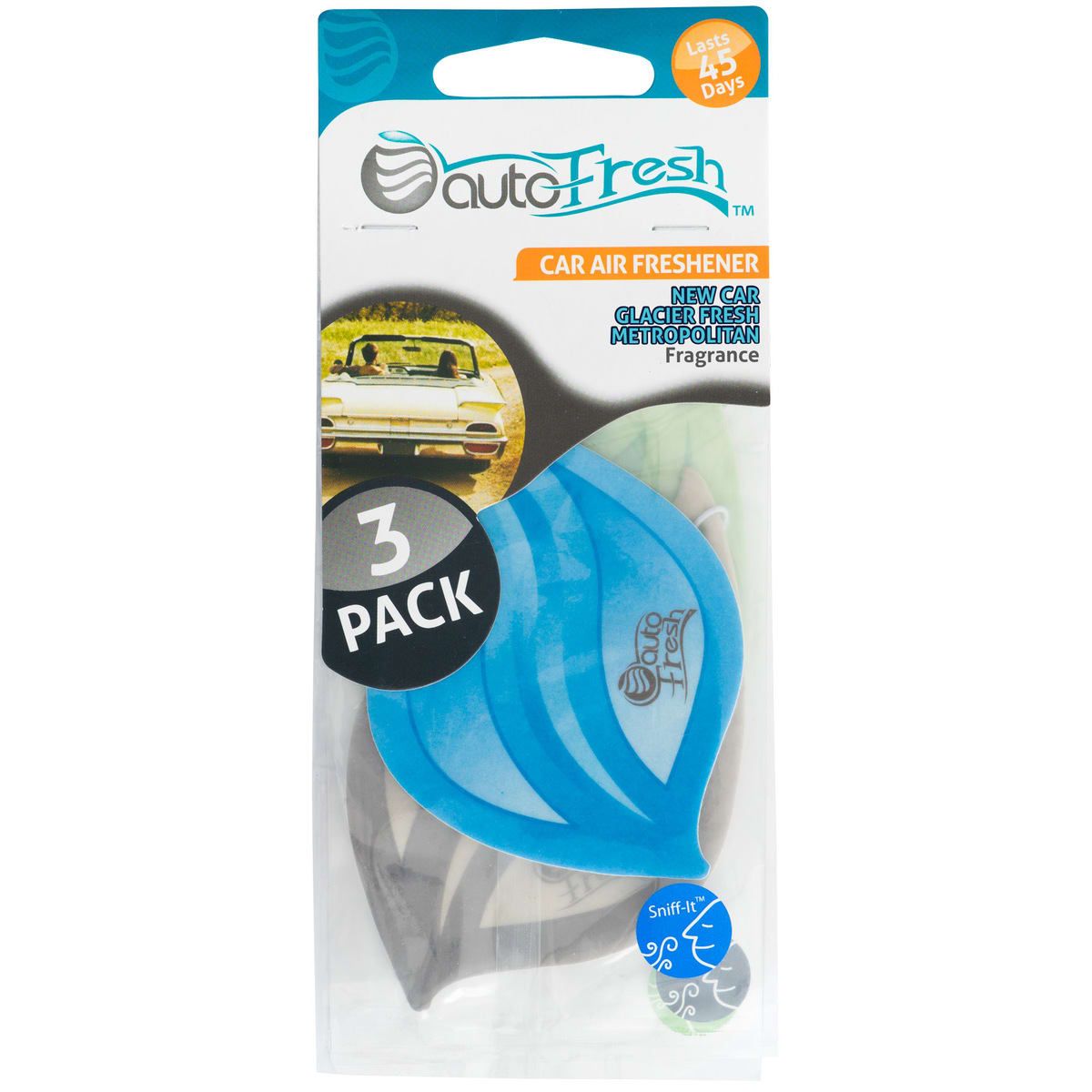 New Car Glacier Fresh Metropolitan Card Air Freshener - Set of 3