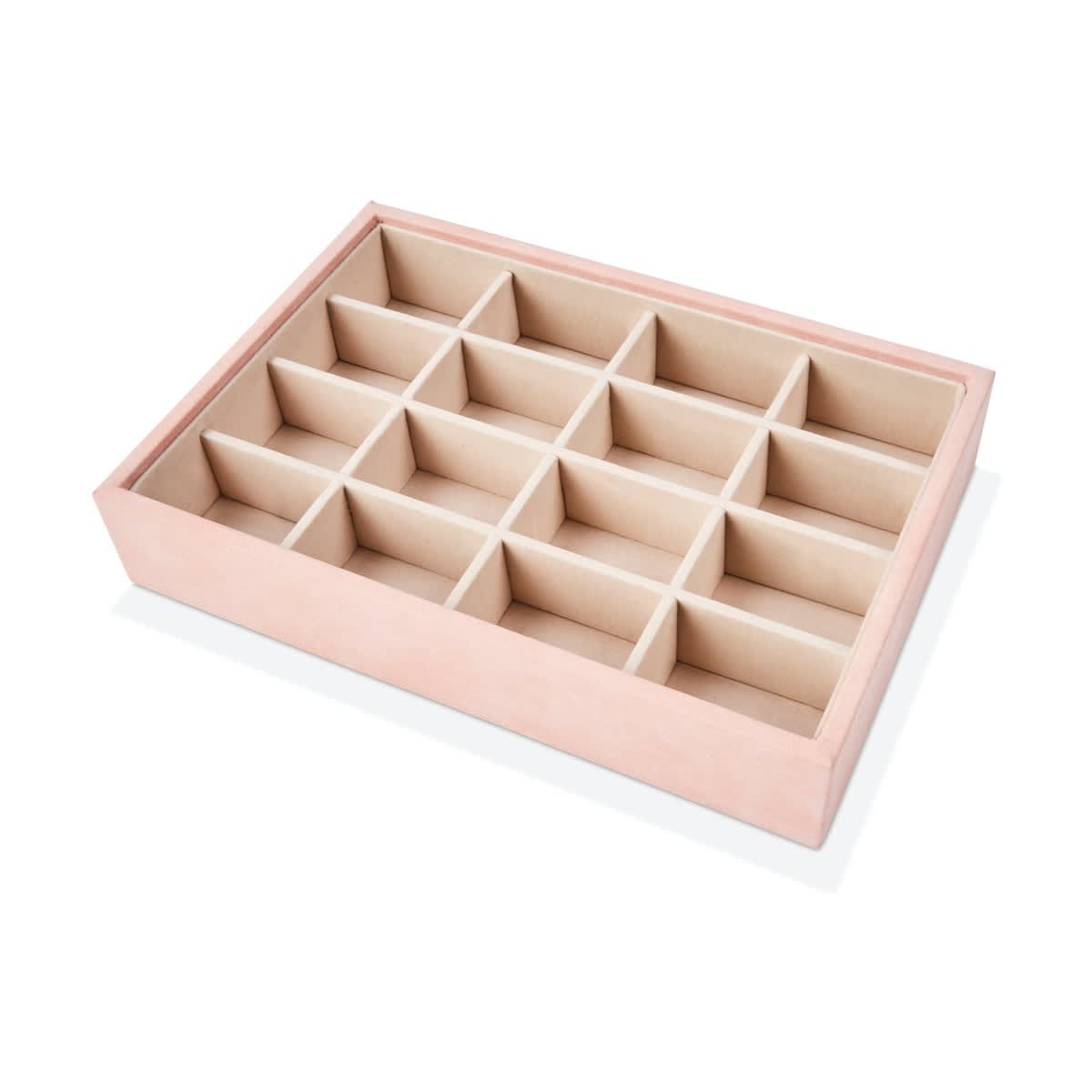 Small 16 Section Jewellery Tray - Pink