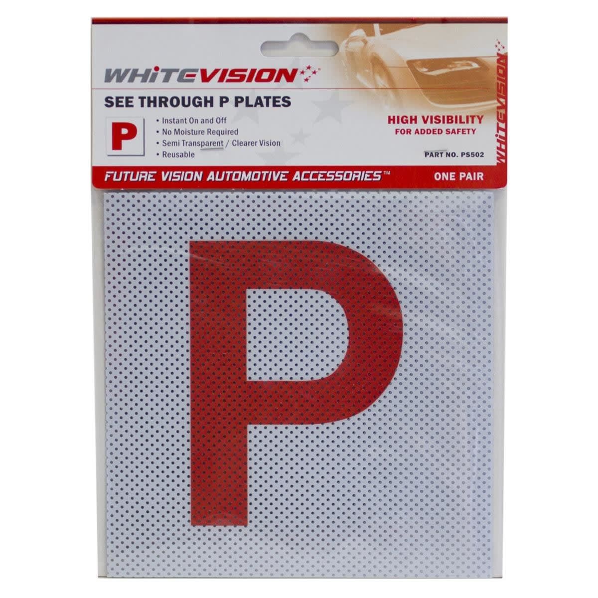 Whitevision See Through P Plates - NSW/QLD/SA/NT/TAS