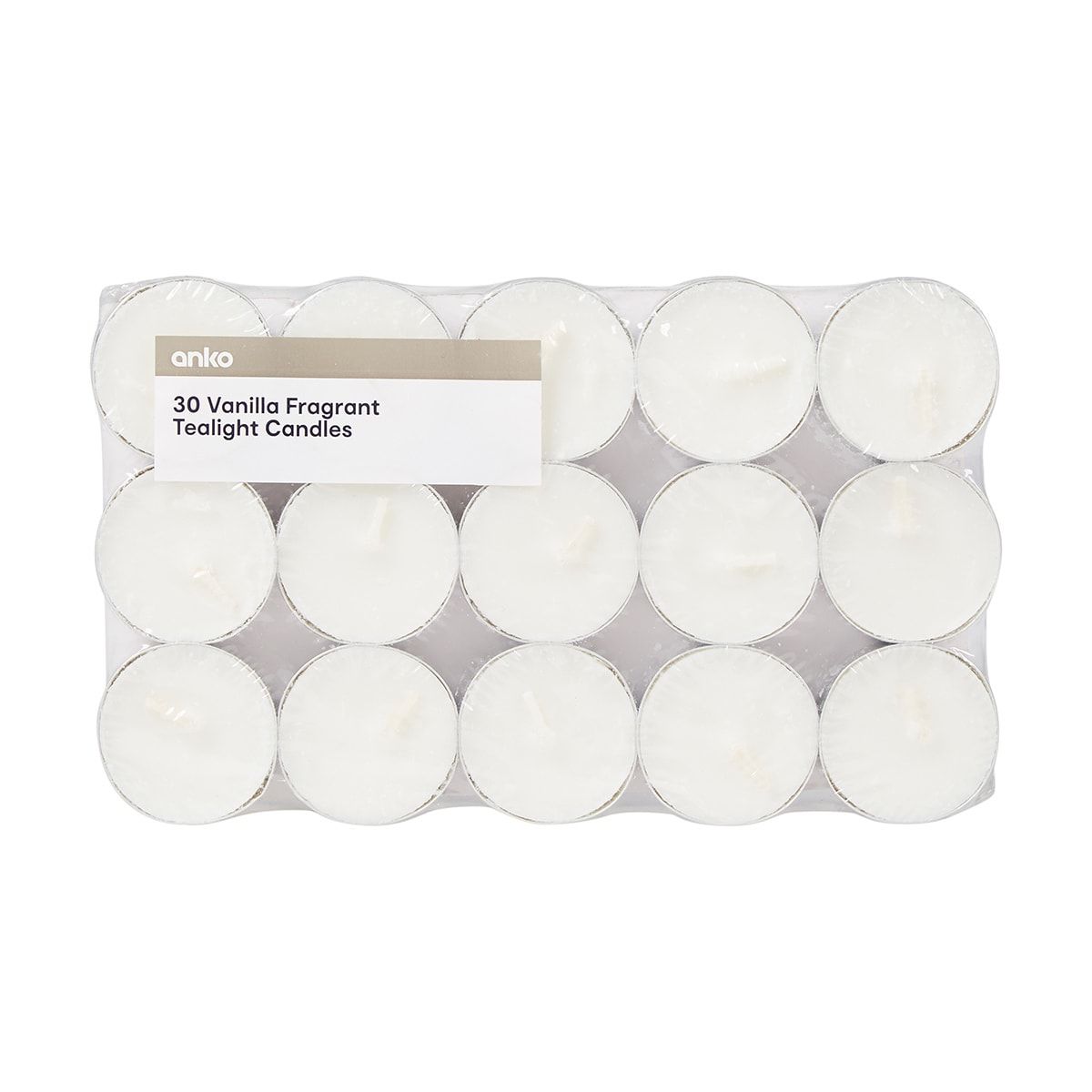30 Pack Vanilla Fragrant Tealight Candles