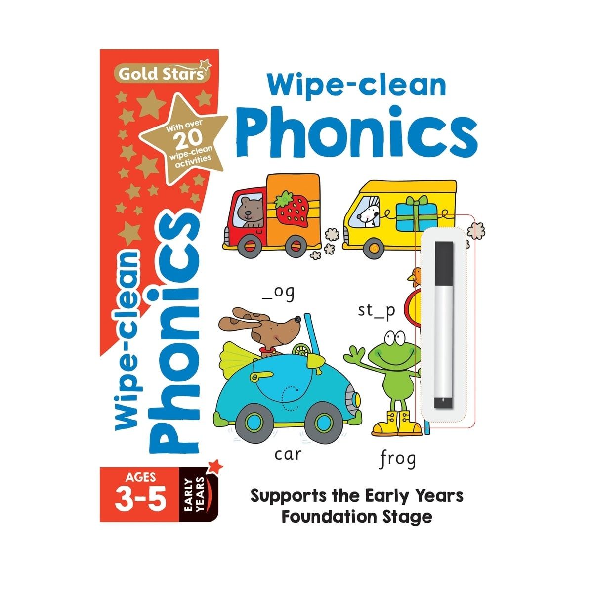 Gold Stars Wipe-Clean Phonics Activity Book