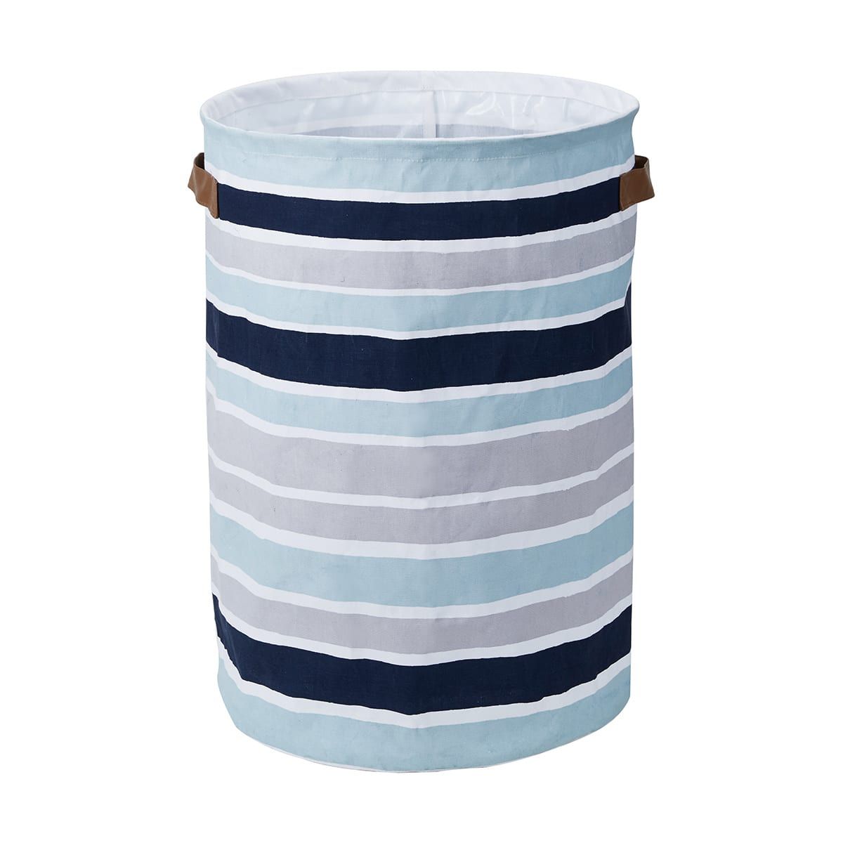 Collapsible Hamper Blue Stripe