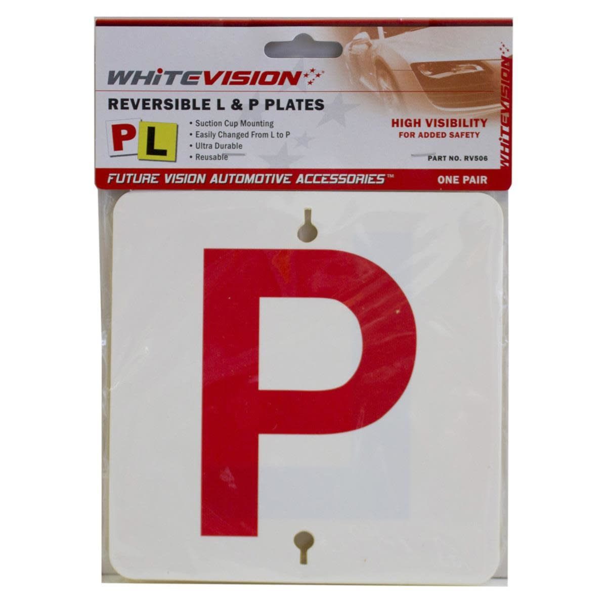 Whitevision Reversible L and P Plates - QLD/SA/TAS/NT