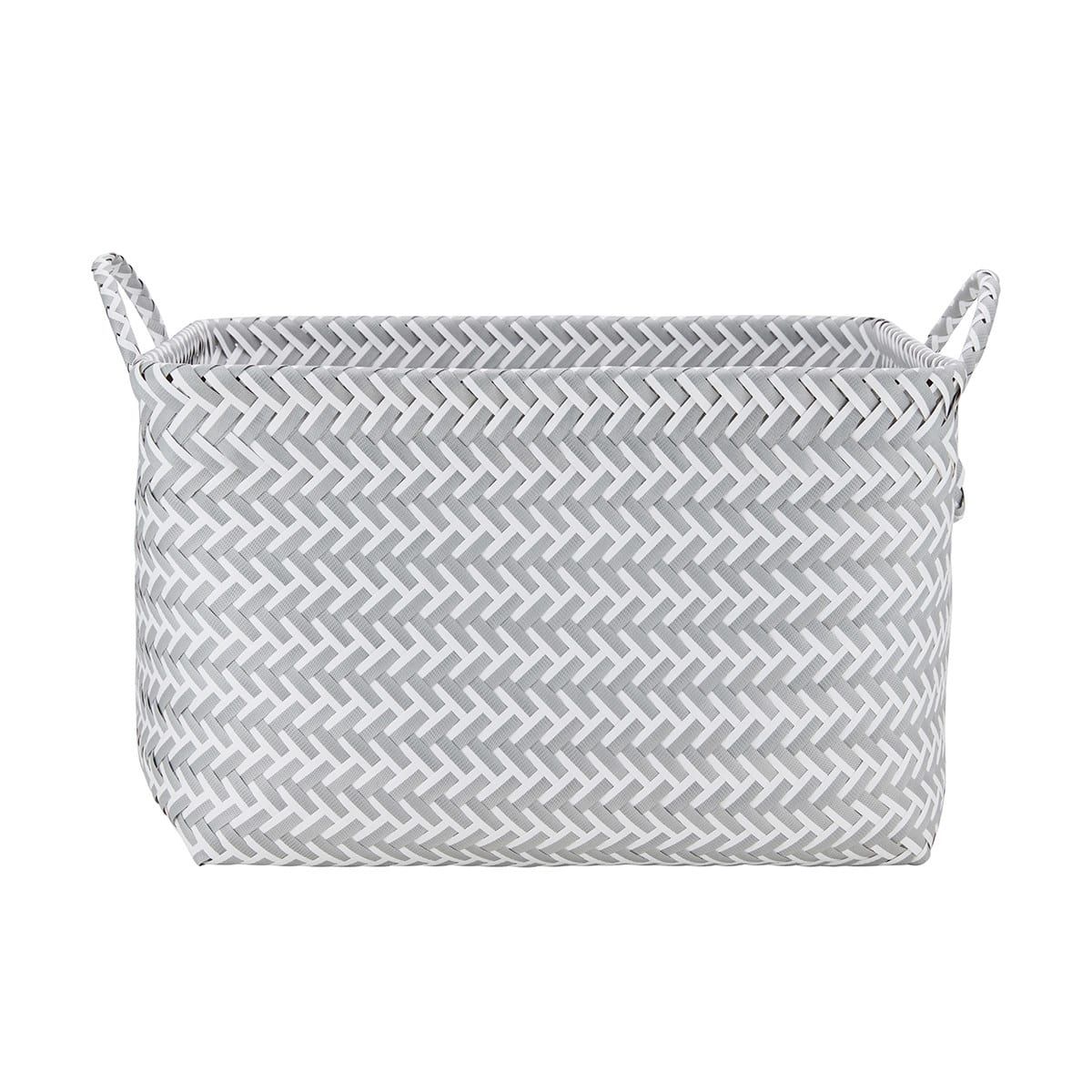 Striped Rectangle Basket with Handles