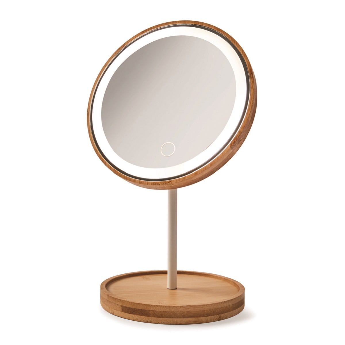 Bamboo LED Beauty Mirror - Brown