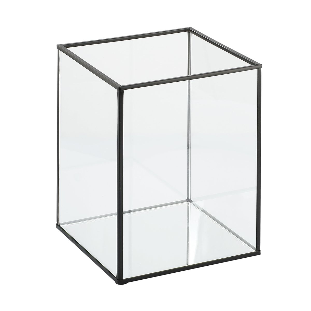 Black Glass Pillar Holder