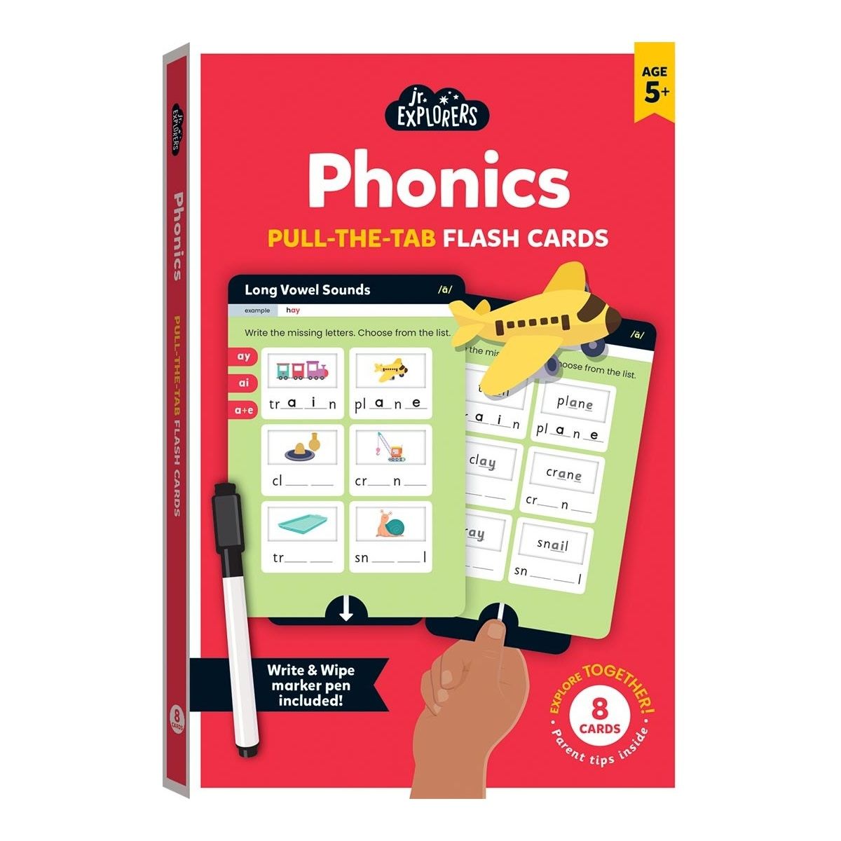 Jr. Explorers: Phonics Pull-The-Tab Flash Cards
