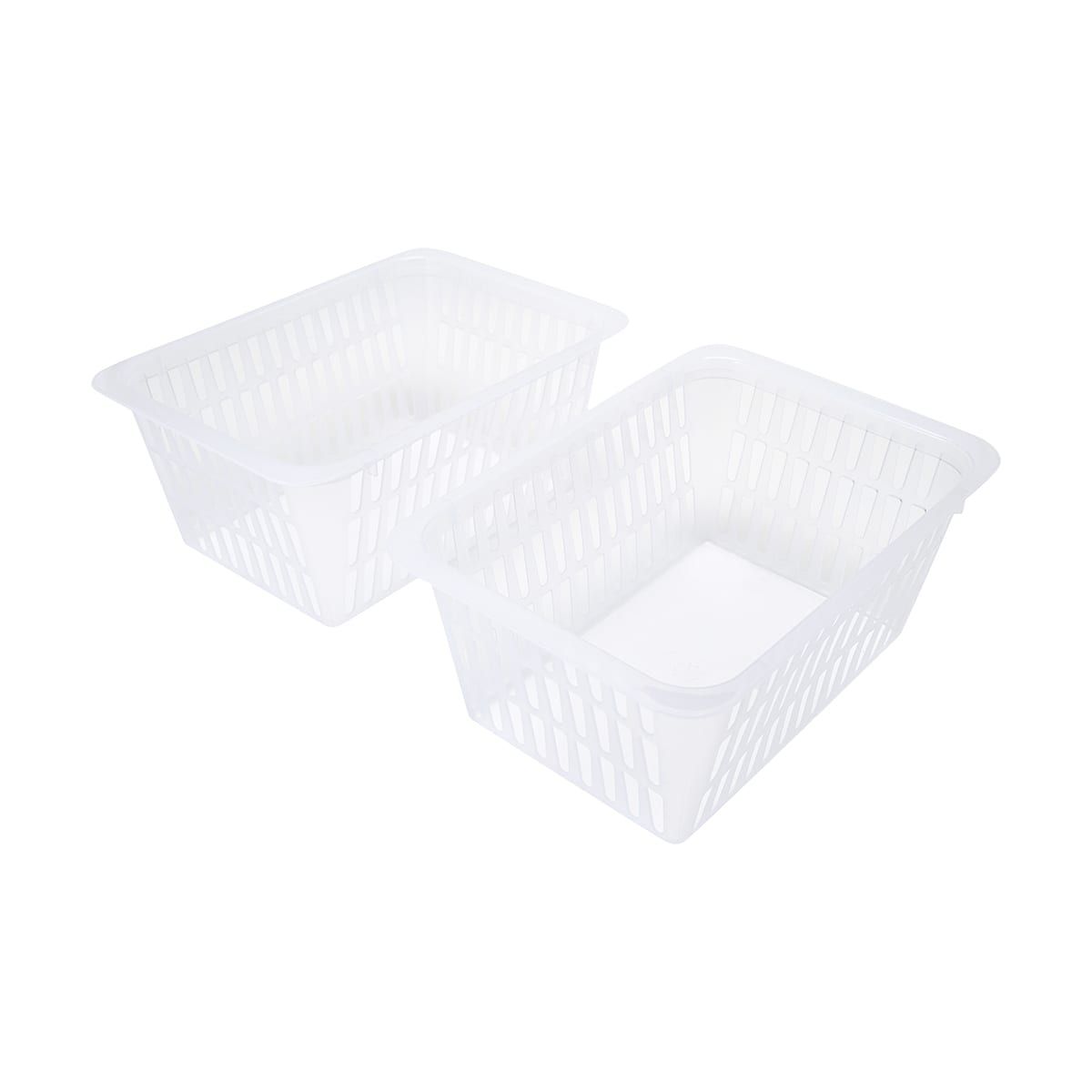 2 Pack Large Plastic Baskets