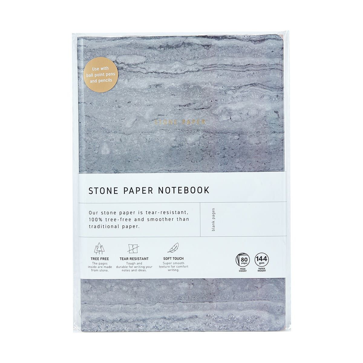 2 Pack Stone Paper Notebooks - Grey and Pink