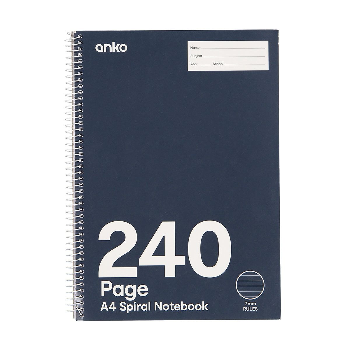 240 Page A4 Spiral Notebook