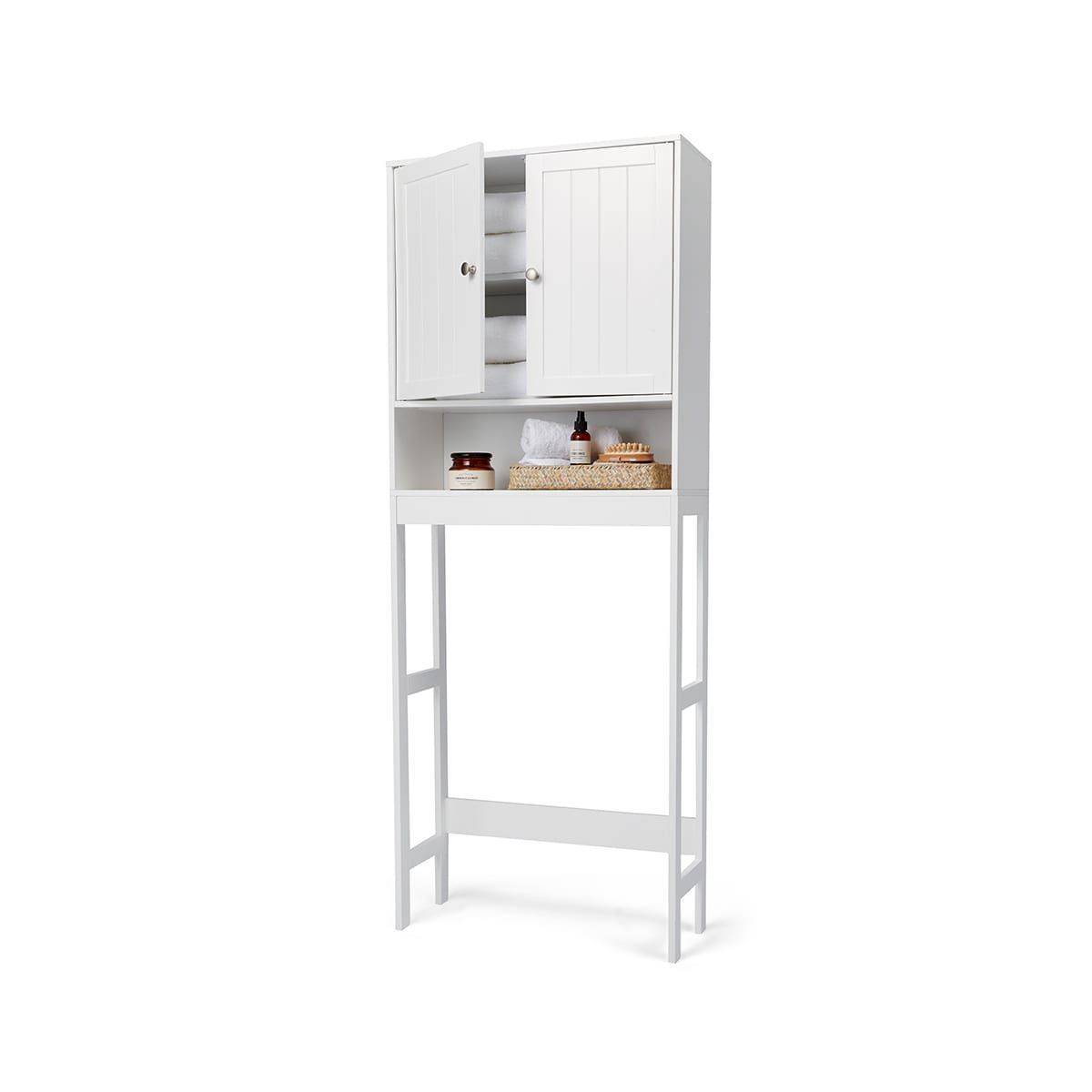 Over Toilet Panelled Shelf Unit