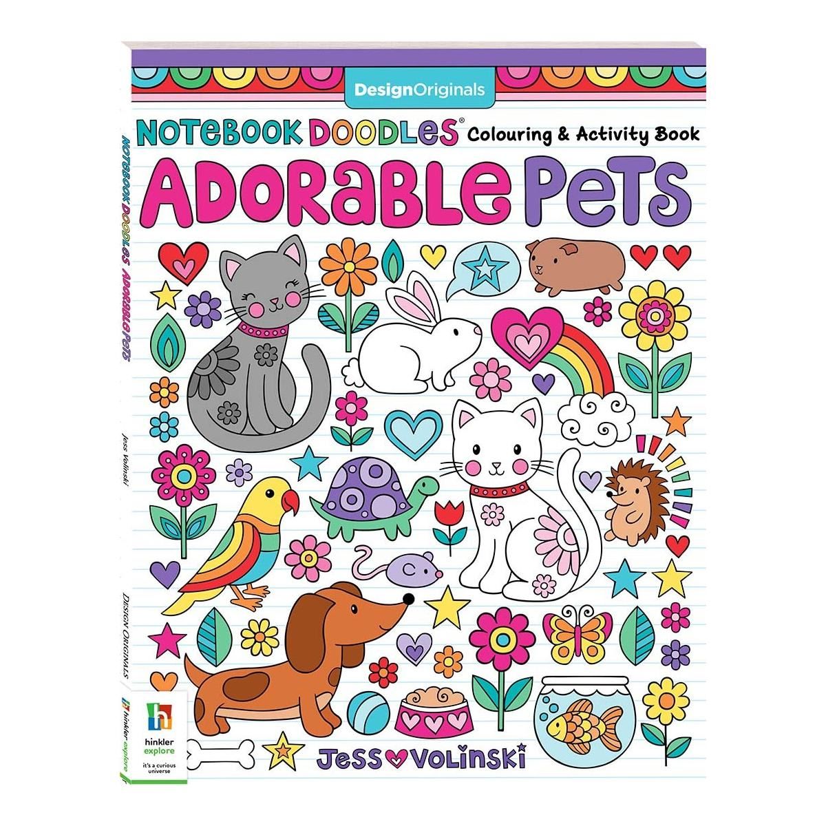Notebook Doodles Adorable Pets Colouring and Activity Book by Jess Volinski
