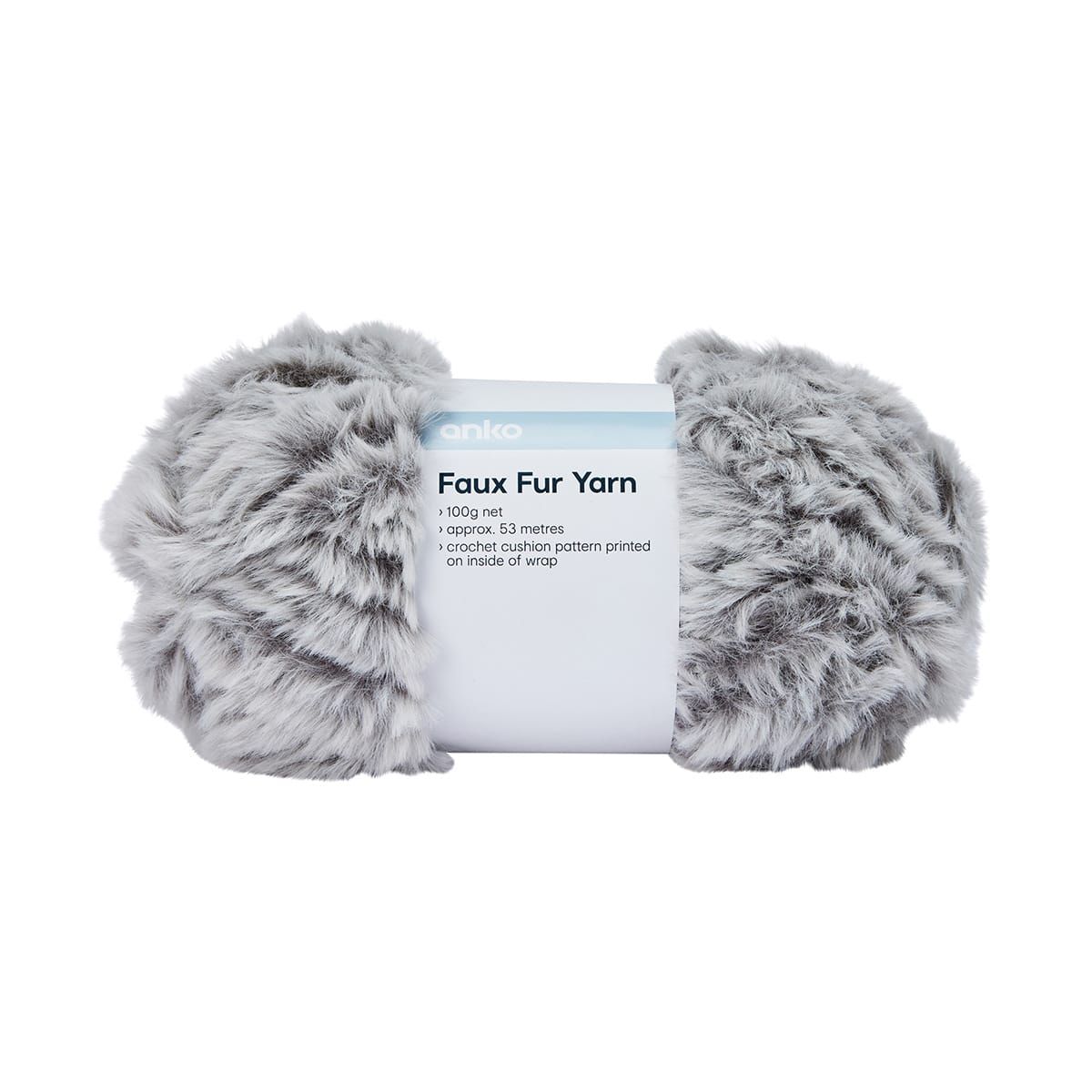 Faux Fur Yarn - Light Grey
