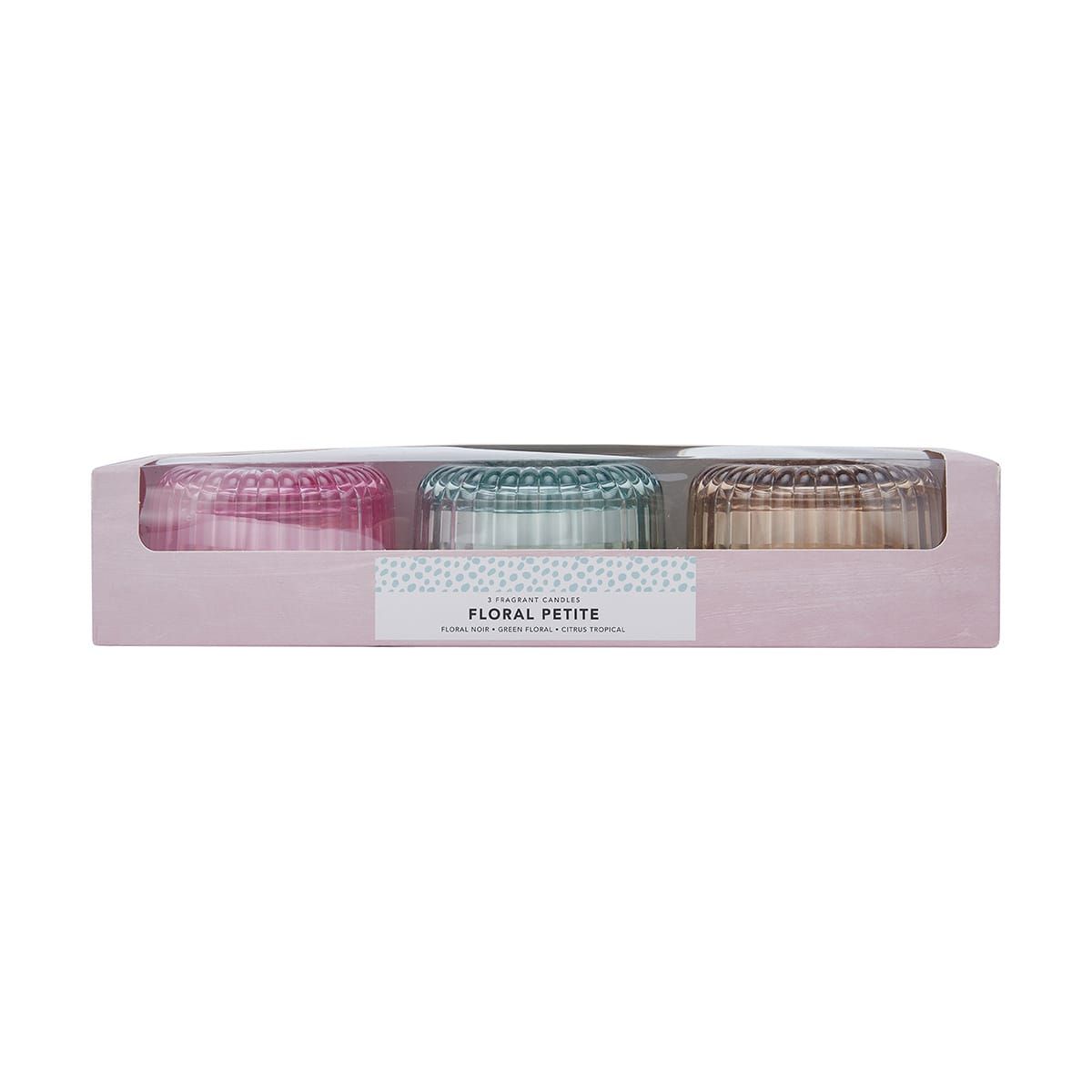 3 Pack Floral Petite Fragrant Candles
