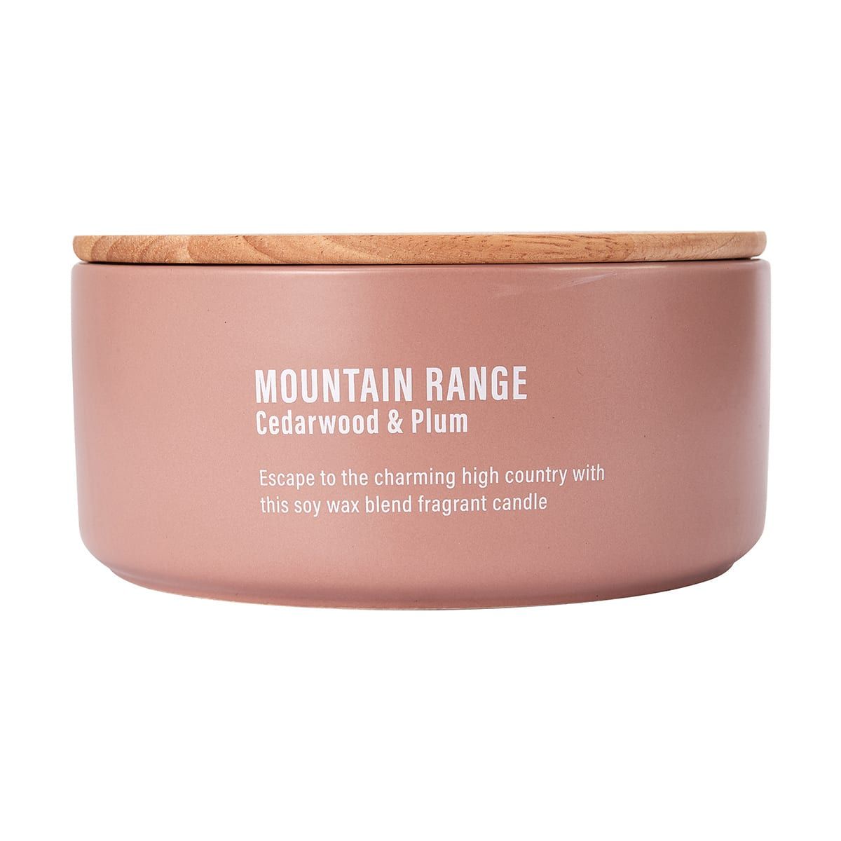 Large Mountain Range Cedarwood and Plum Fragrant Candle