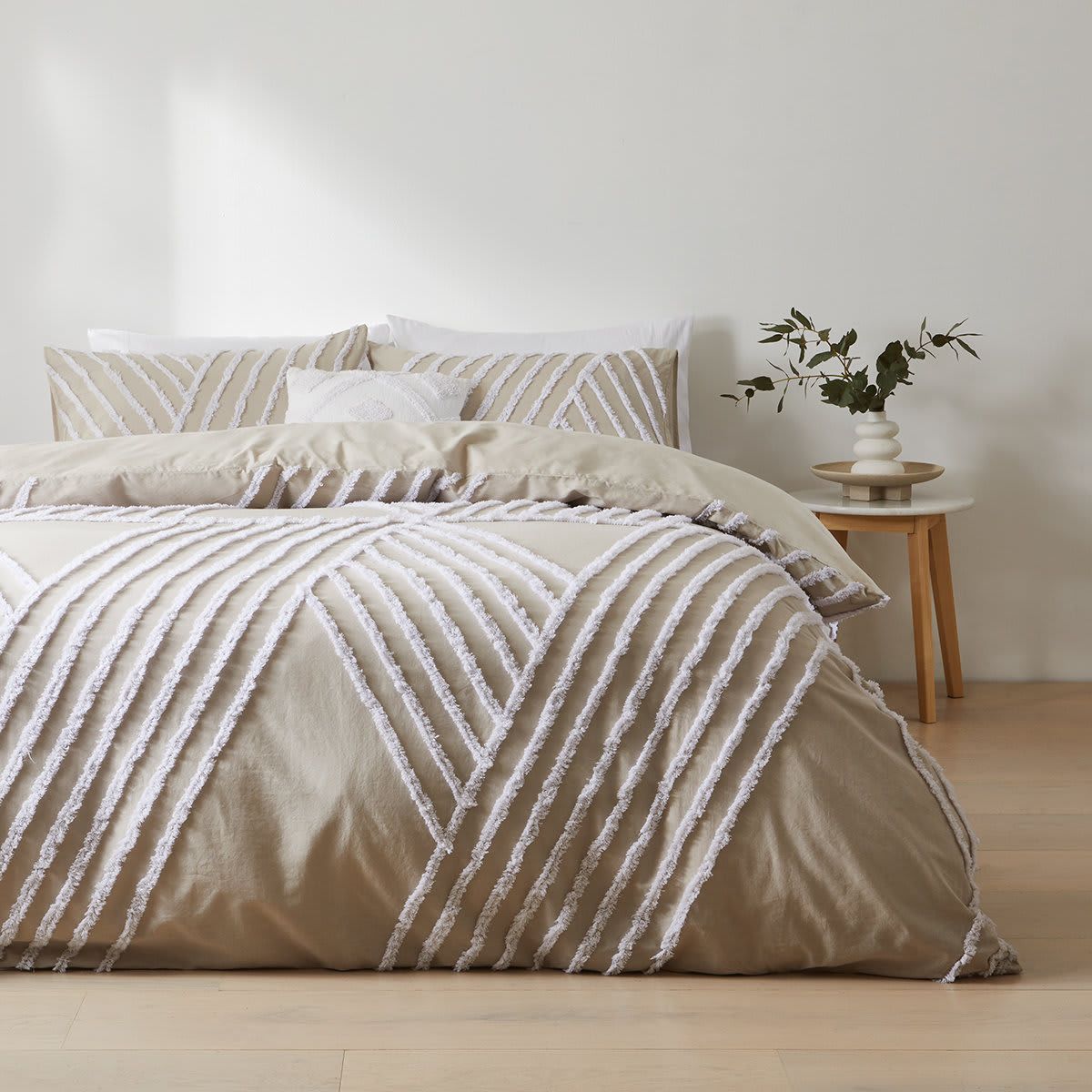 Phoenix Cotton Quilt Cover Set - Double Bed, Beige