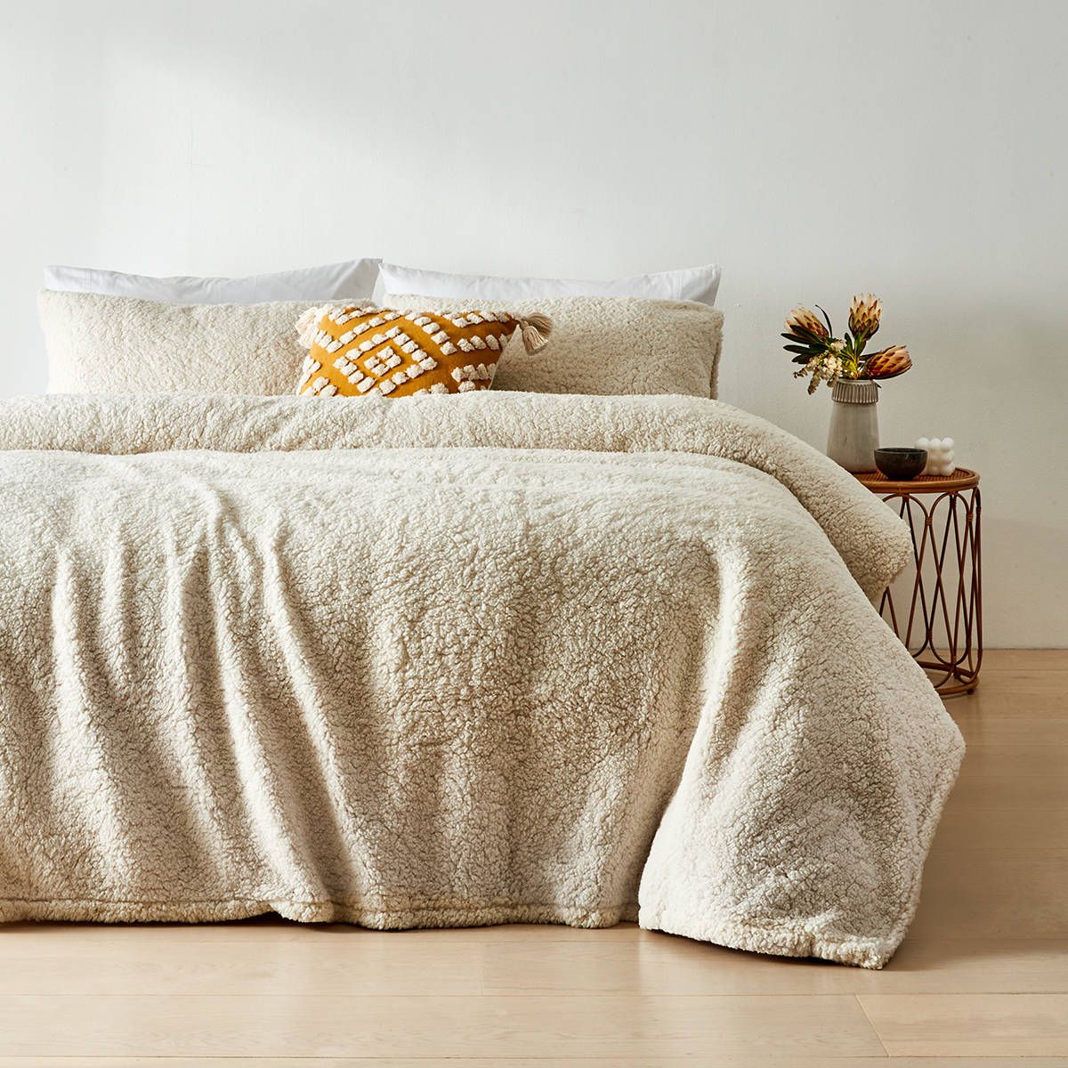 Ella Quilt Cover Set - Queen Bed, Cream