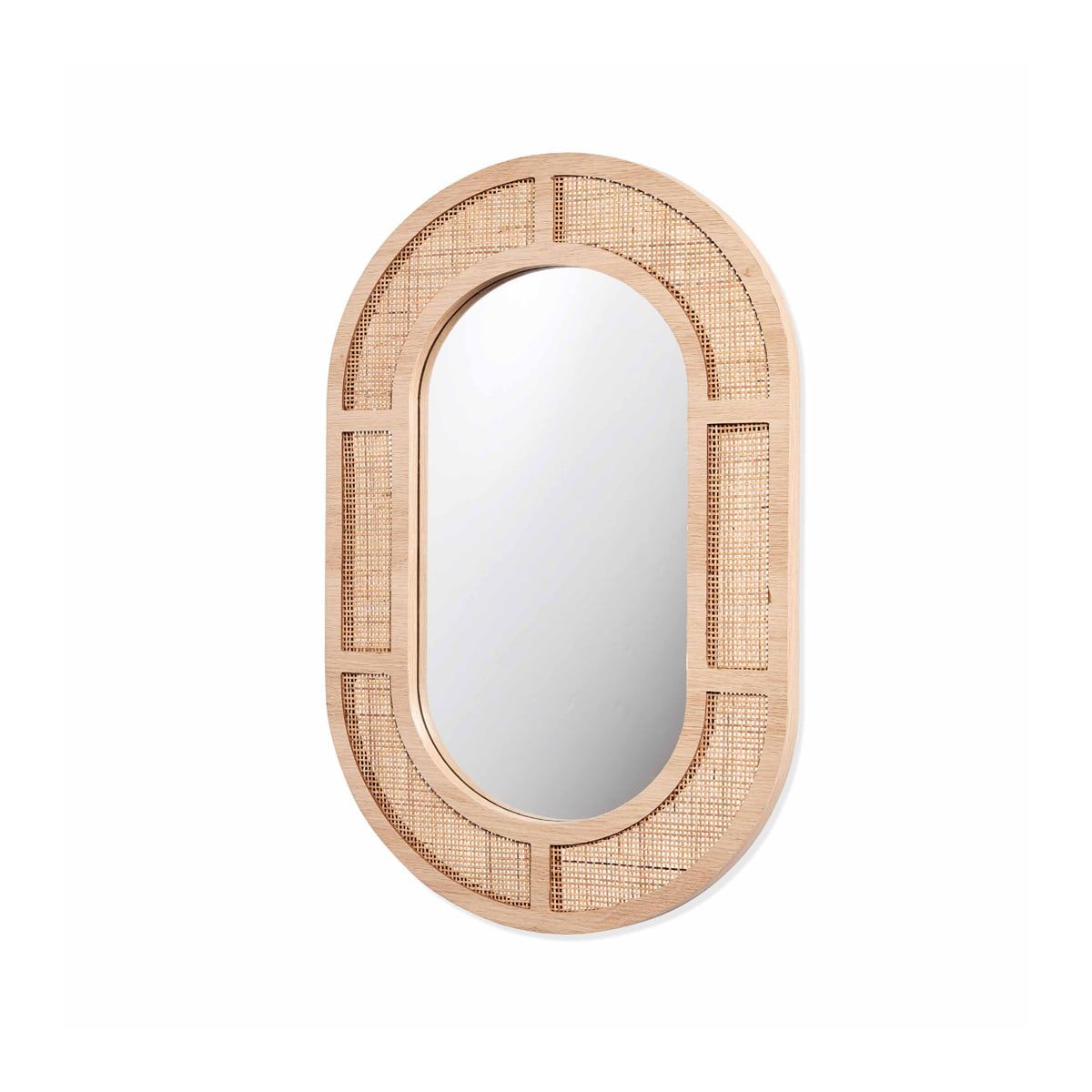 Rattan Oval Mirror