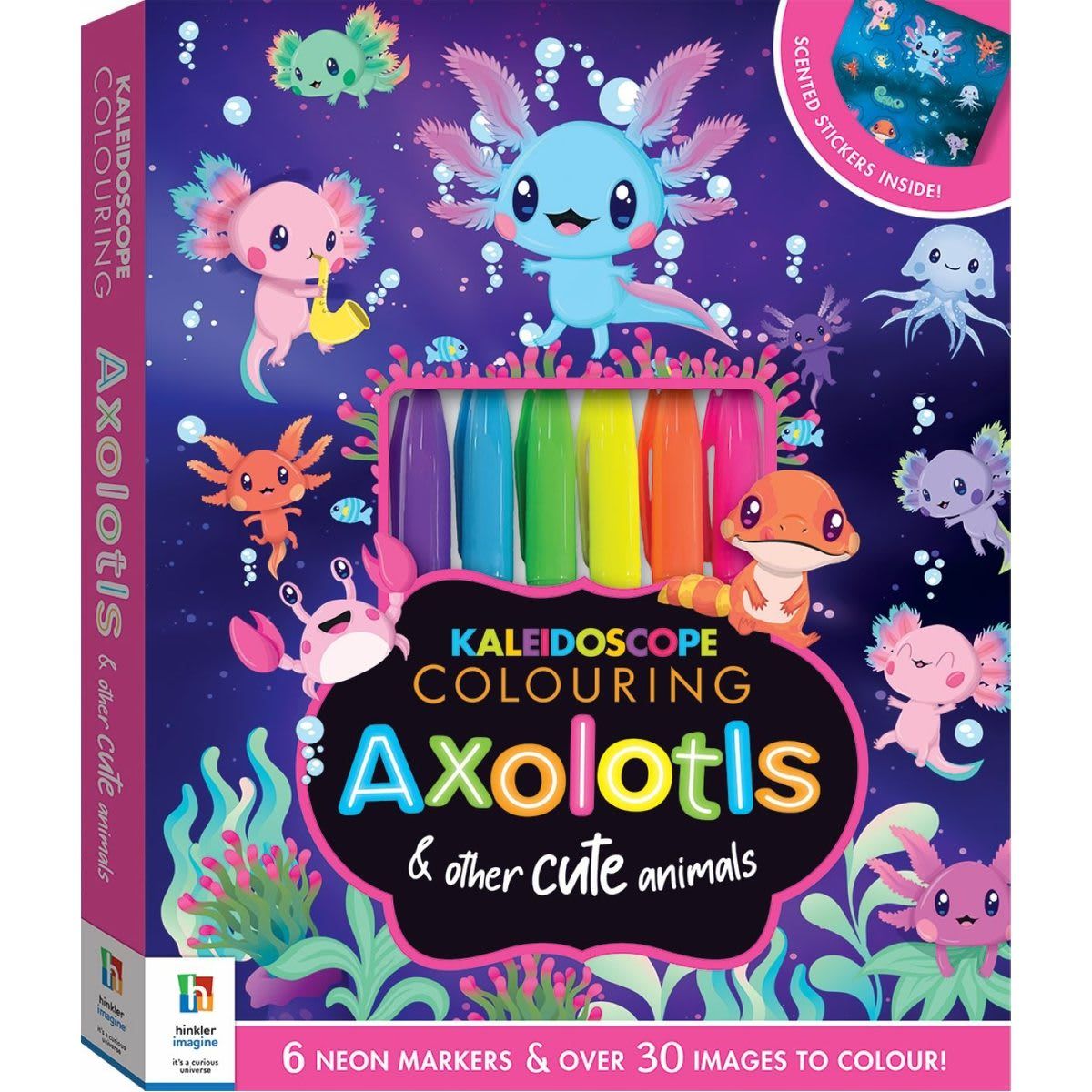 Kaleidoscope Colouring: Axolotls & Other Cute Animals Kit