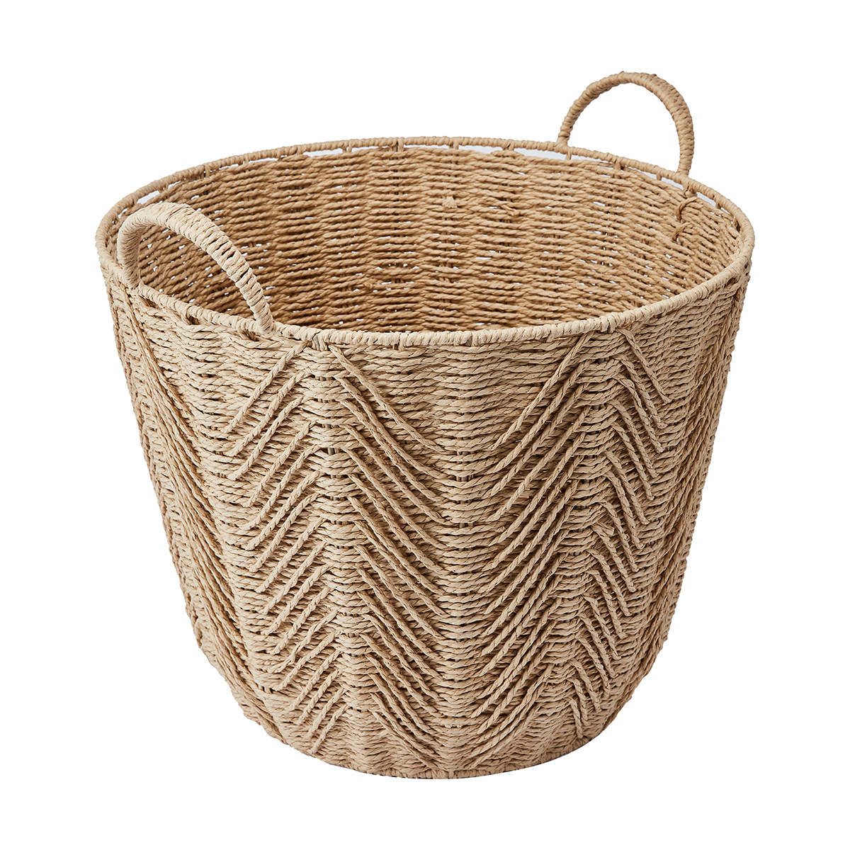 Round Herringbone Paper Rope Basket