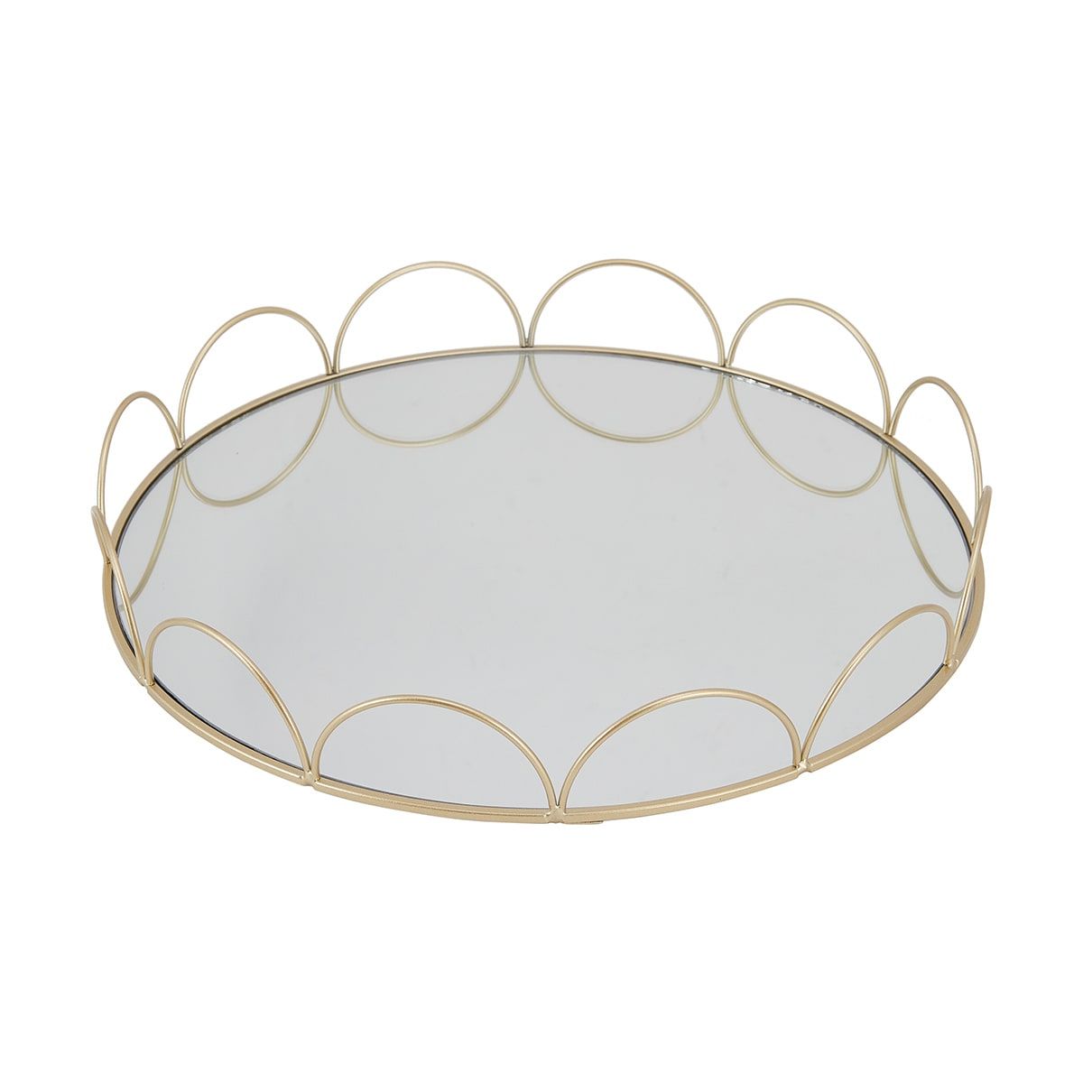 Brass Look Mirrored Tray