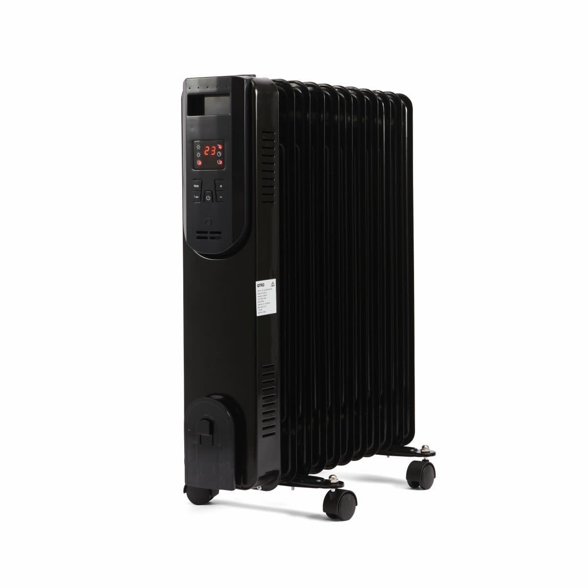 11 Fin Digital Oil Heater - Black