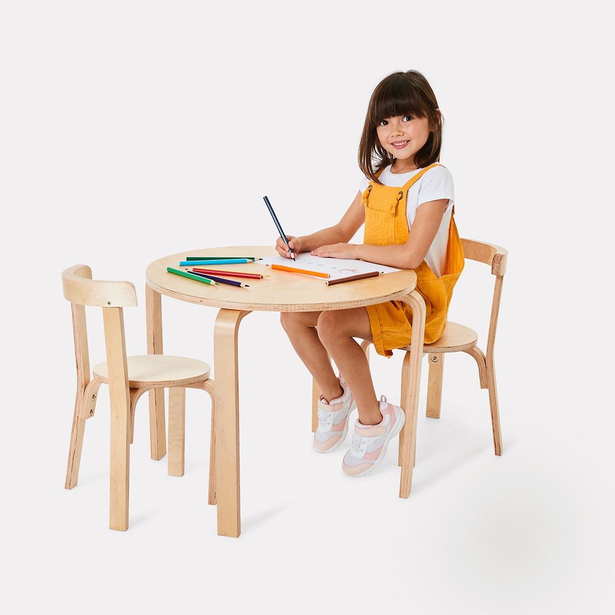 3 Piece Table & Chair Set - Natural