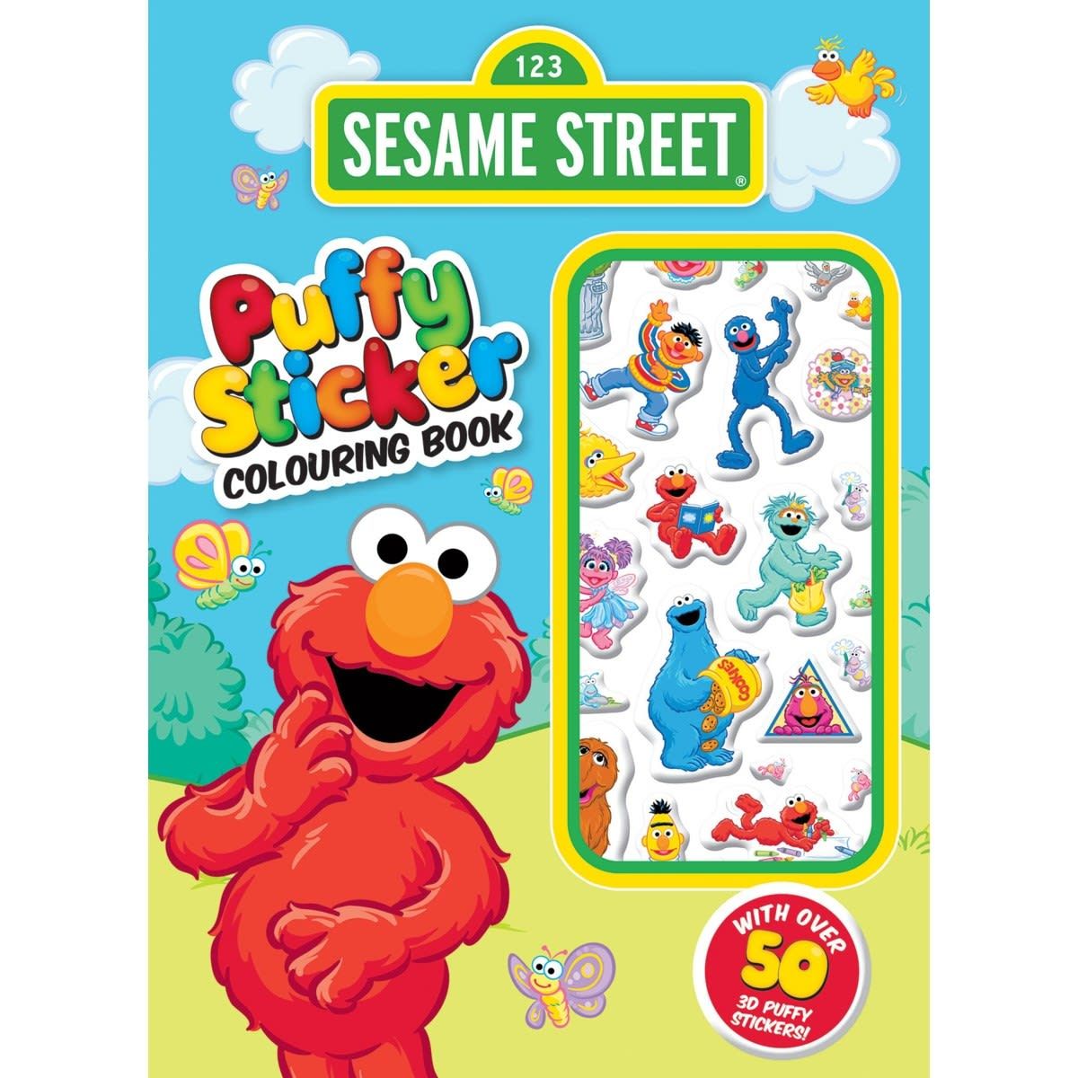 123 Sesame Street: Puffy Sticker Colouring Book